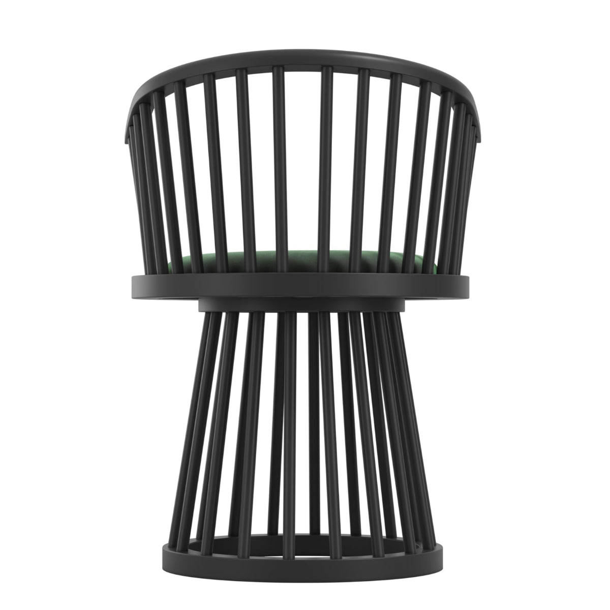 Ronan Green Velvet Dining Chair with Black Satin Wood Frame back