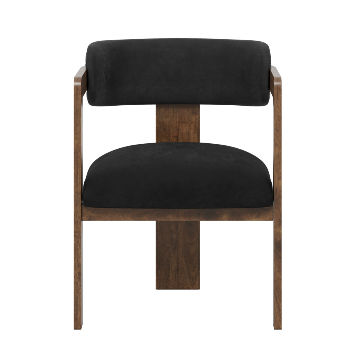 HO+ME Vance Curved Dining Chair In Black And Walnut