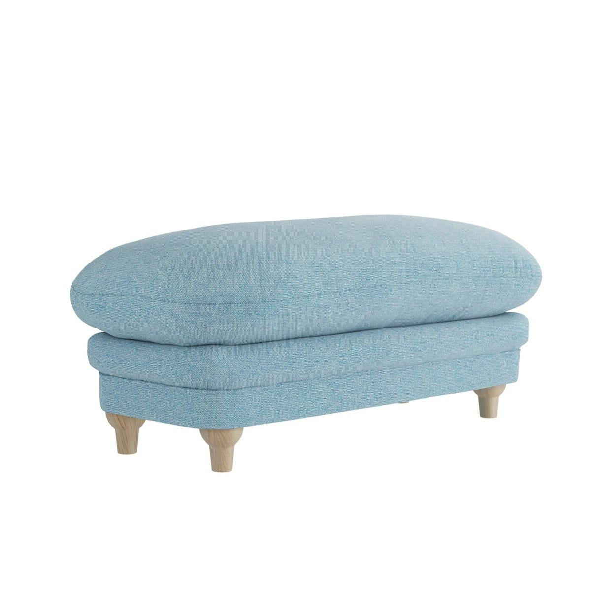 HO+ME Whisper Footstool In Duck Egg Blue Weave