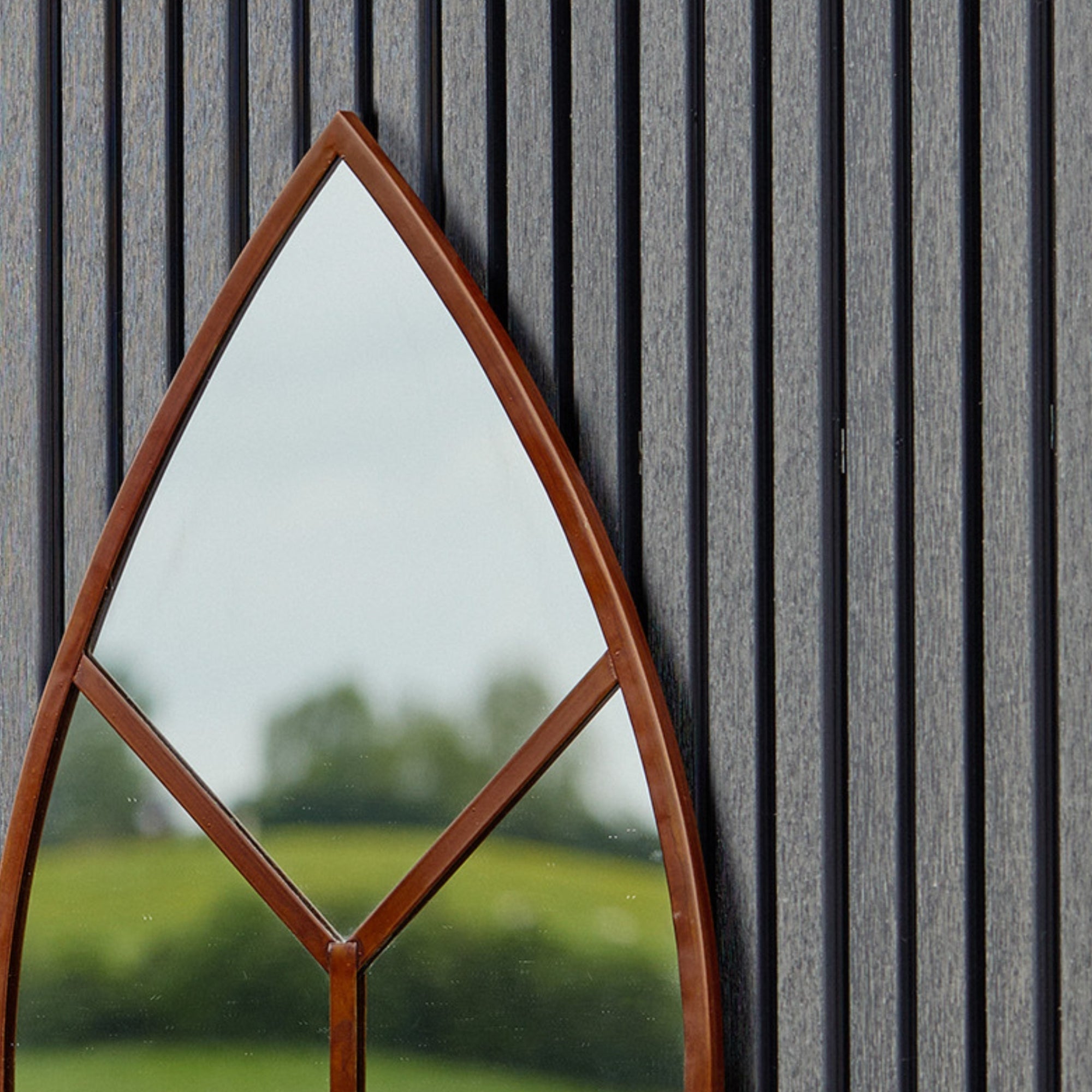 Ivyline Leaf Arch Outdoor Mirror Natural-Beaumonde