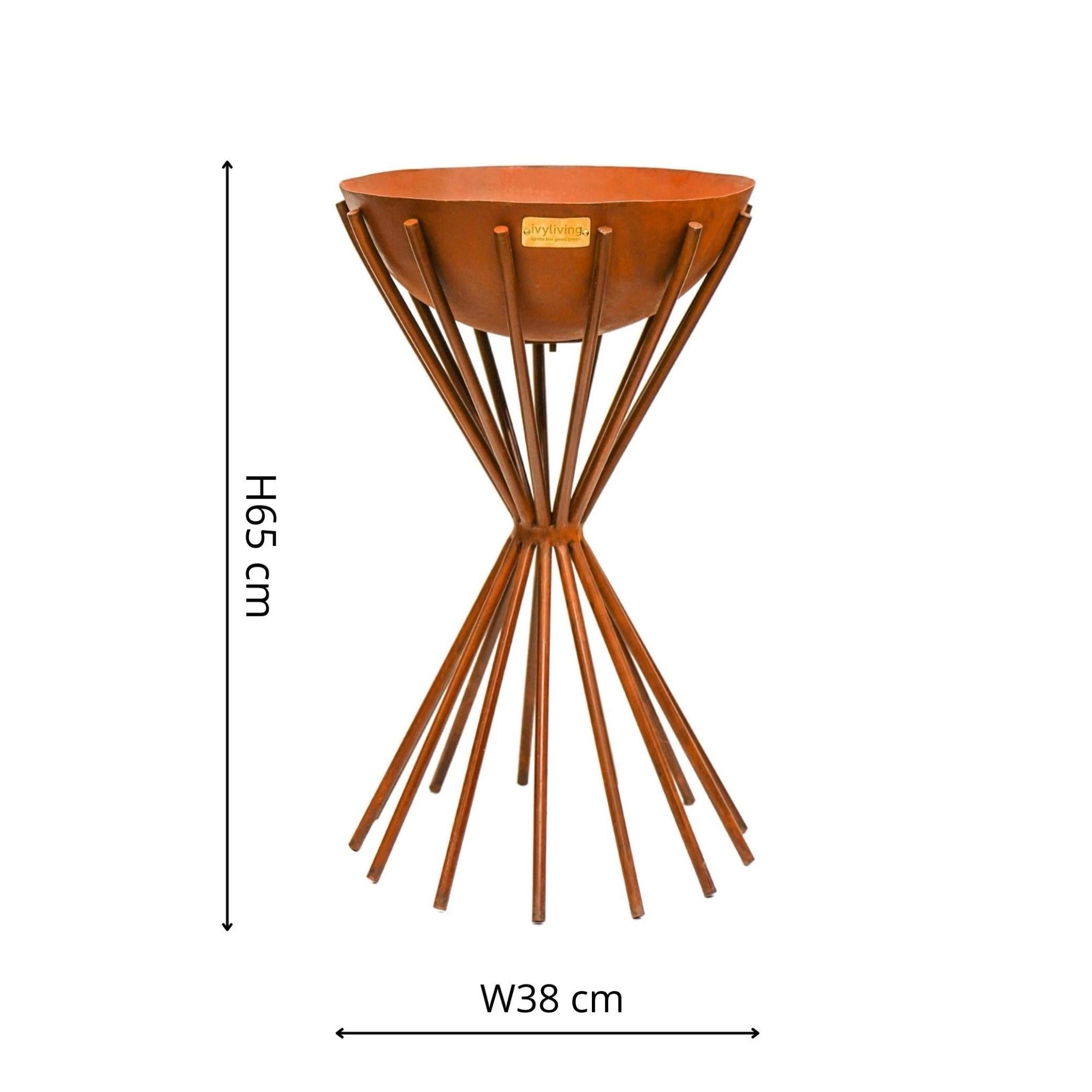 Ivyline Outdoor Tall Metal Dakota Fire Pit-Beaumonde