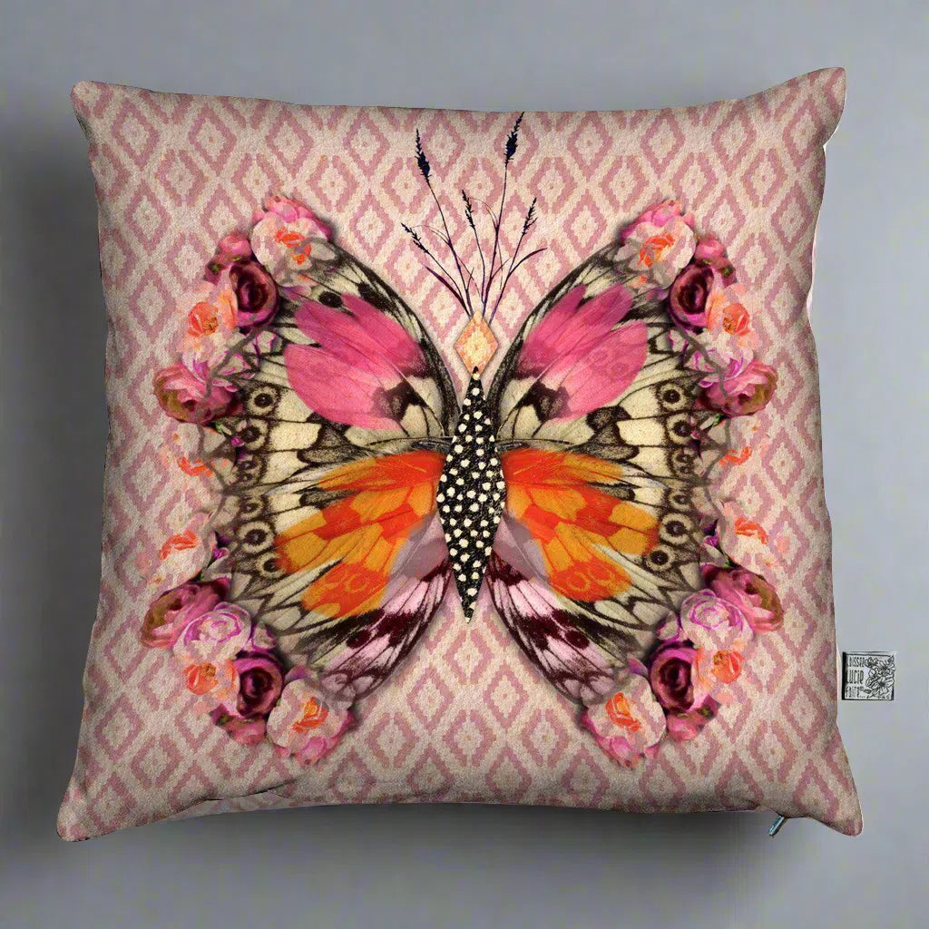 Laissez Lucie Faire Butterfly Cushion Cover-Beaumonde