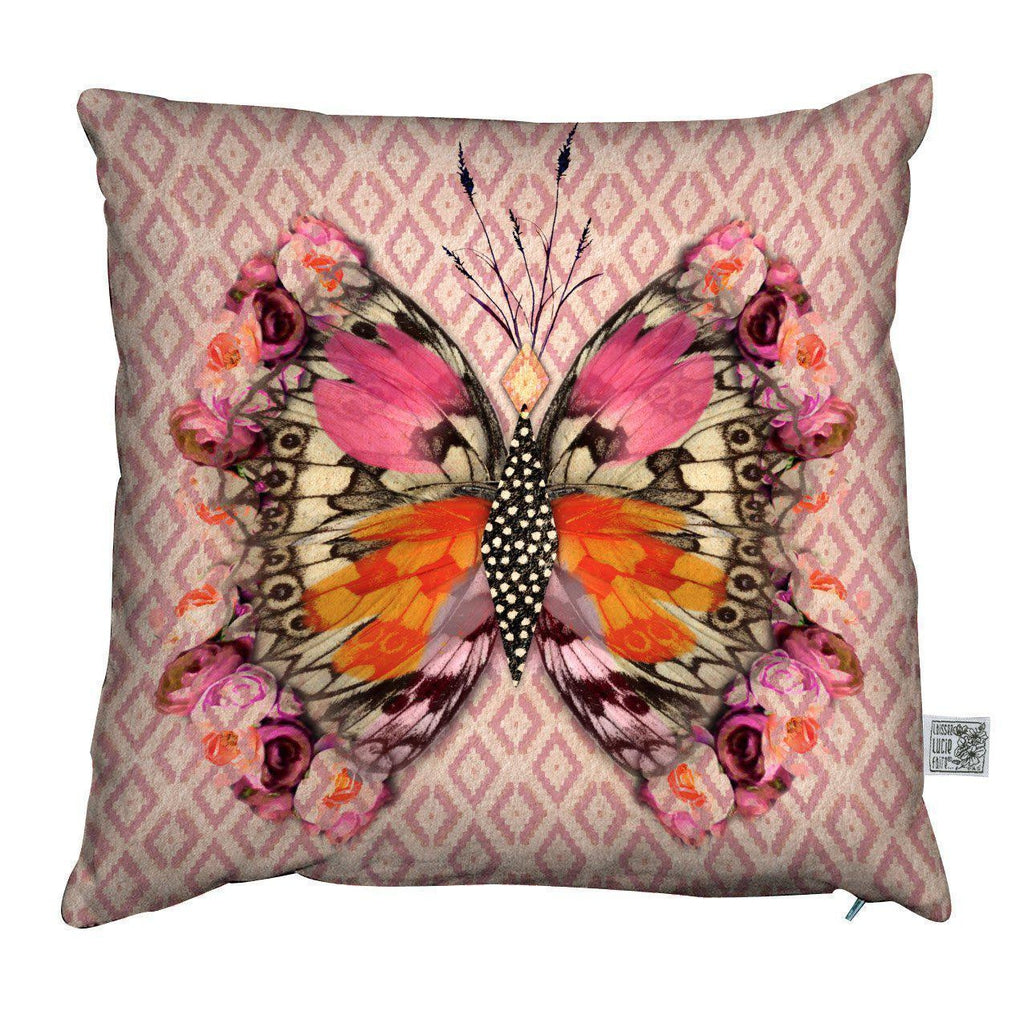 Laissez Lucie Faire Butterfly Cushion Cover-Beaumonde