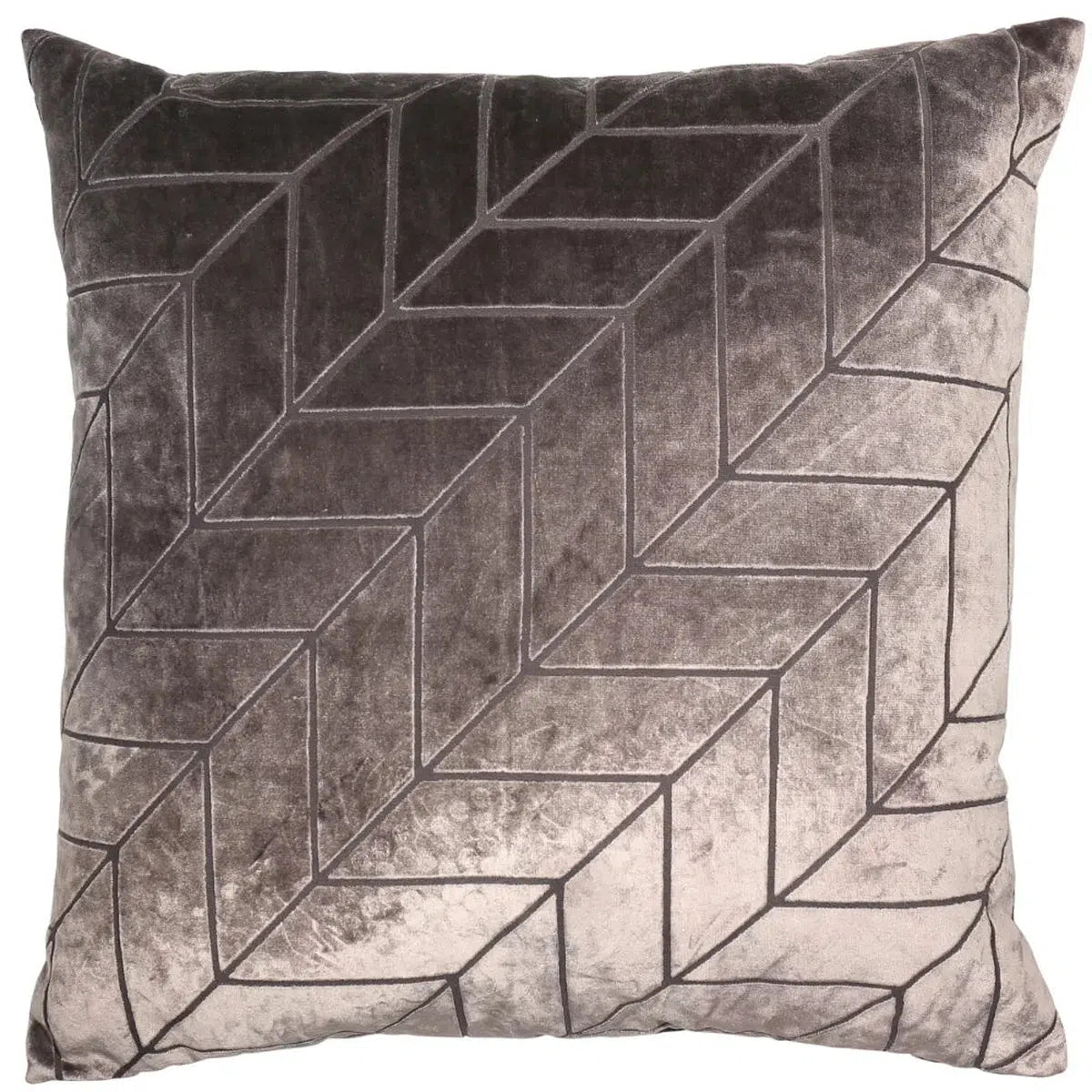 Malini Hoxley Cut Velvet Cushion in Truffle
