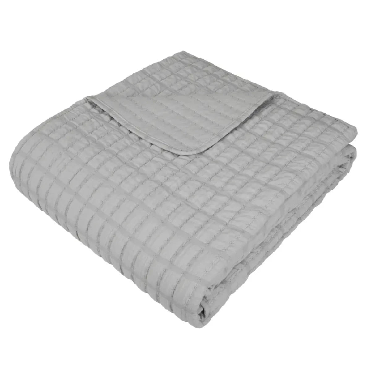 Malini Stockholm Grey Quilted Bedcover-Beaumonde