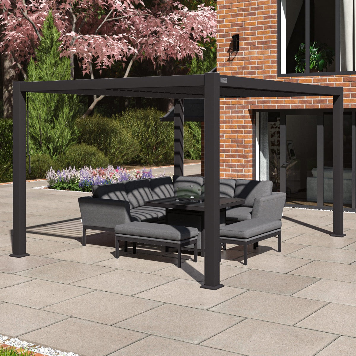 Maze Como Pergola Aluminium Rectangular 30x40 Frame Only-Beaumonde