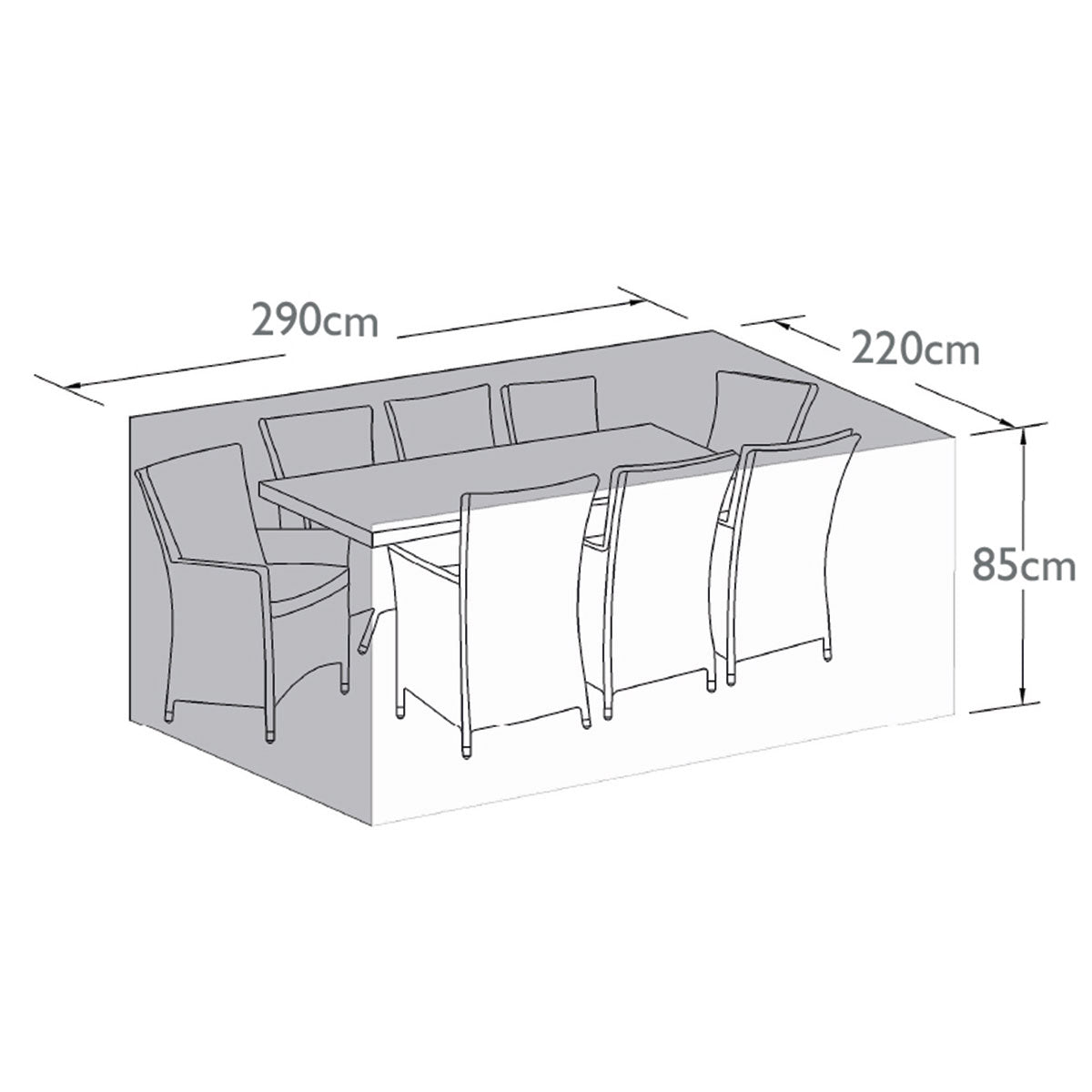 Outdoor Cover for 8 Seat Rect Dining Set-Beaumonde