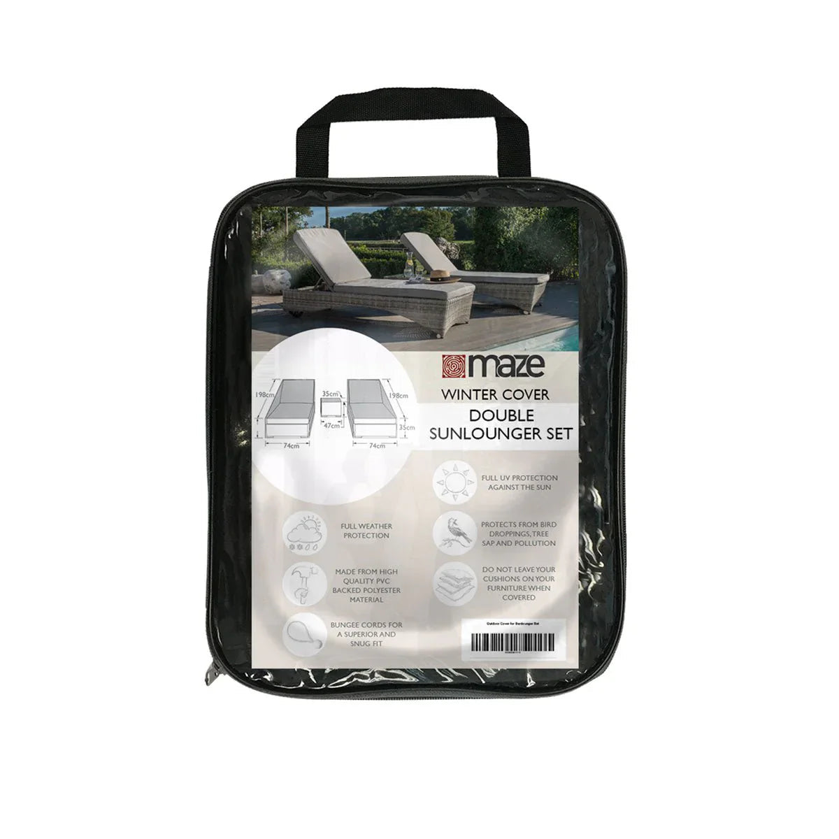 Maze Outdoor Cover for Sunlounger Set-Beaumonde