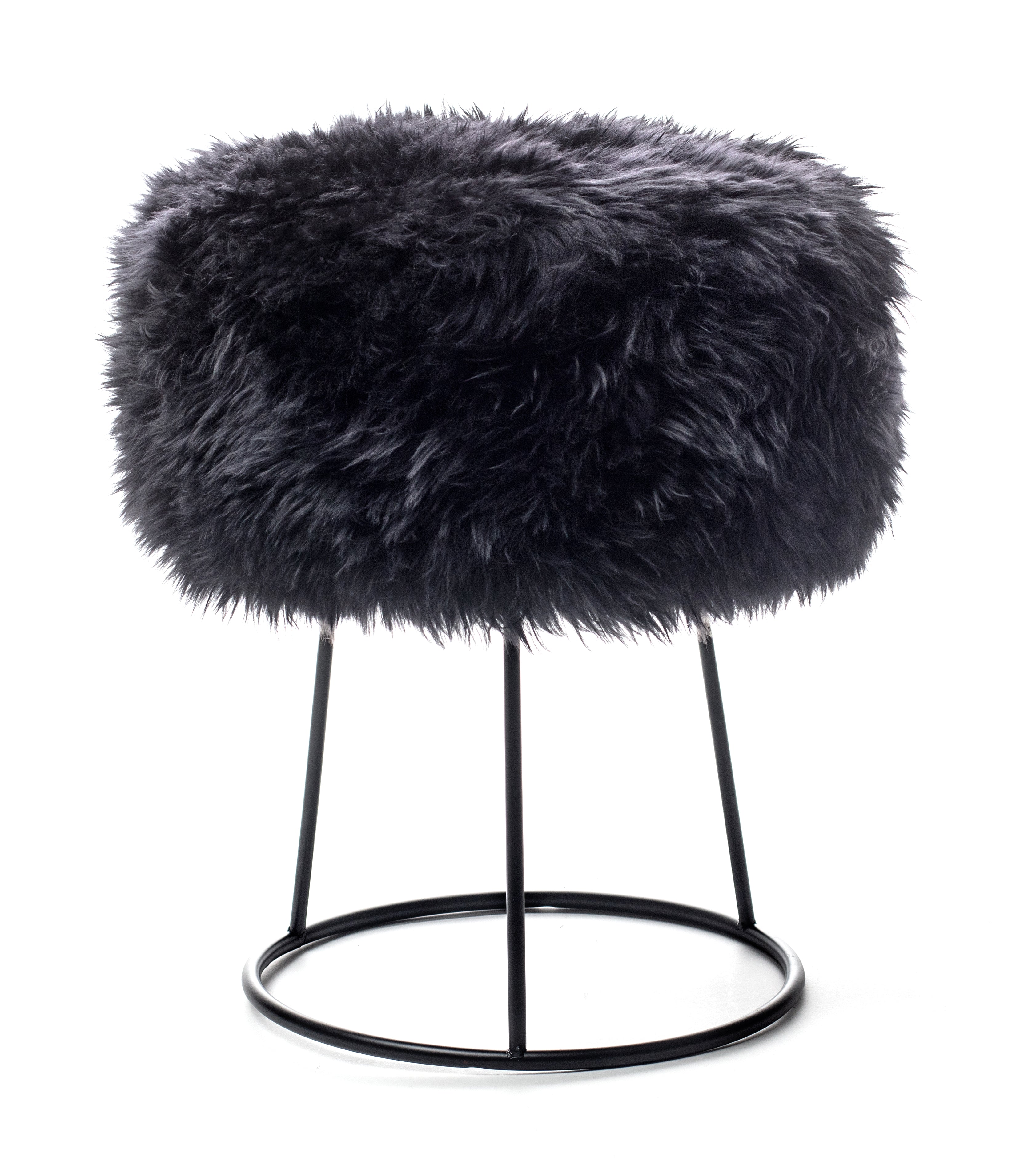 Native Home & Lifestyle Metal Sheepskin Stool-Beaumonde