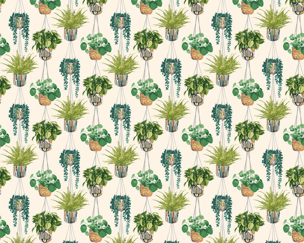 Ohpopsi Houseplant Wallpaper - Sage & Cider-Beaumonde