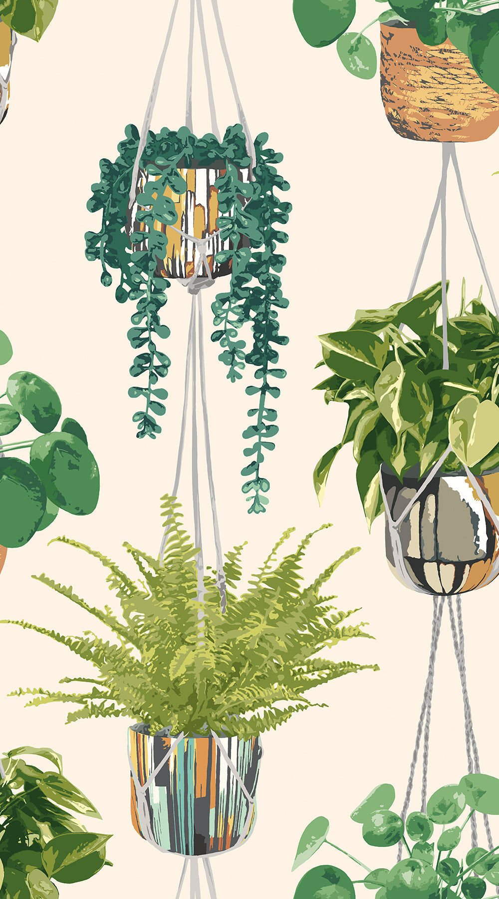 Ohpopsi Houseplant Wallpaper - Sage & Cider-Beaumonde