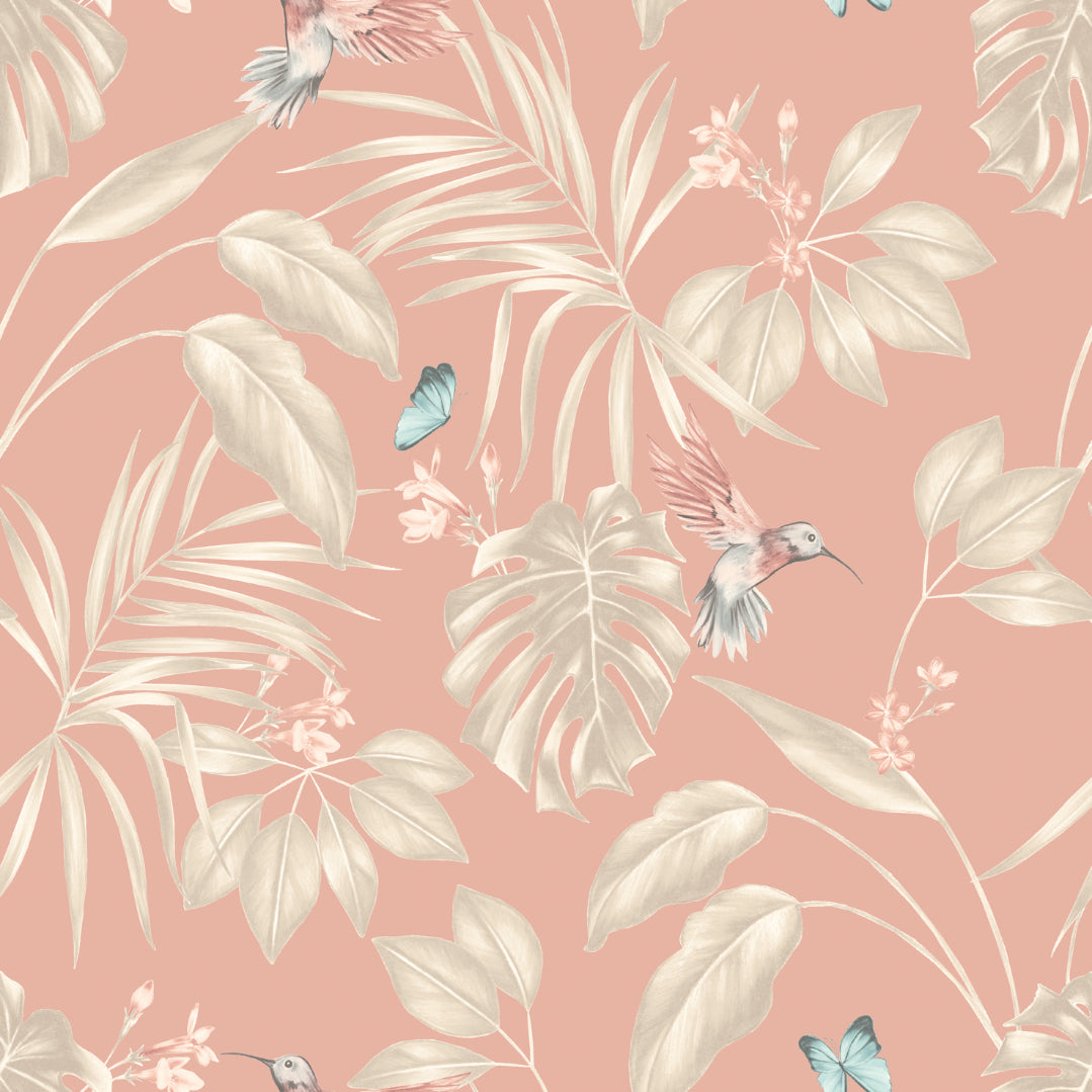 Ohpopsi Hummingbird Wallpaper - Rosewood-Beaumonde
