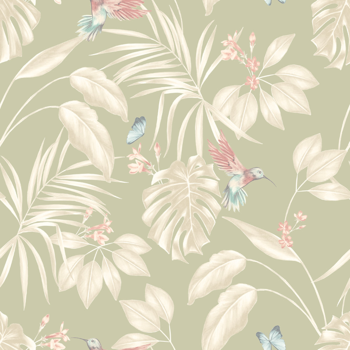 Ohpopsi Hummingbird Wallpaper - Sage-Beaumonde