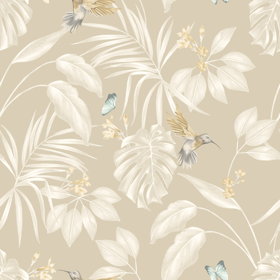 Ohpopsi Hummingbird Wallpaper - Straw-Beaumonde
