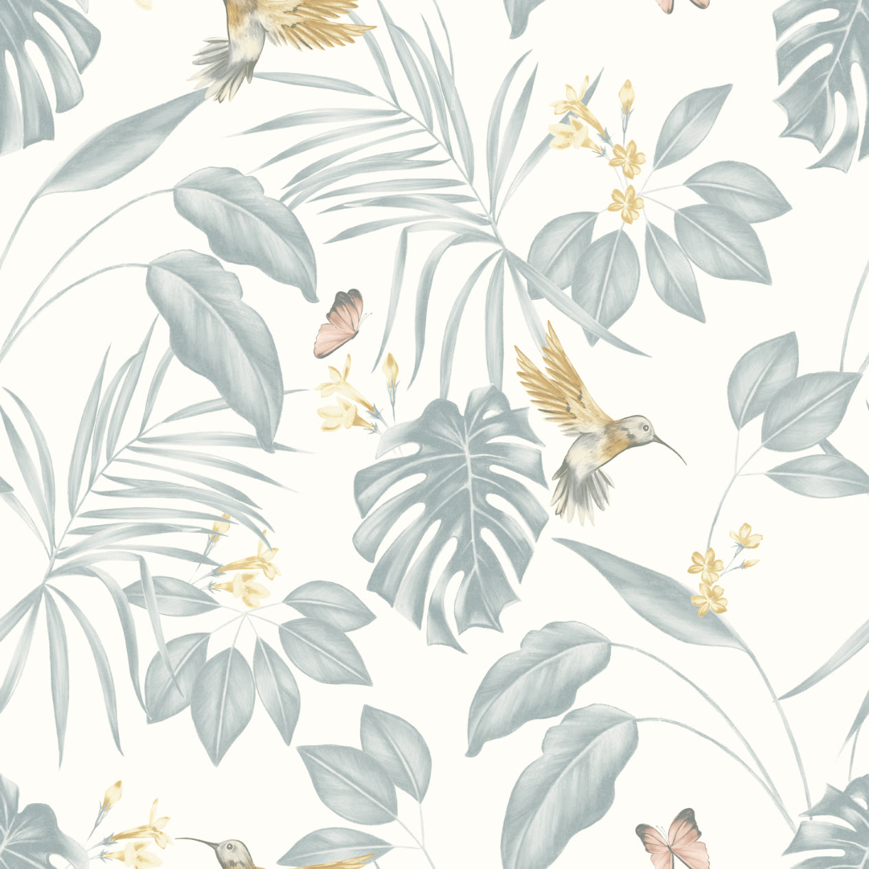 Ohpopsi Hummingbird Wallpaper - Wedgewood-Beaumonde