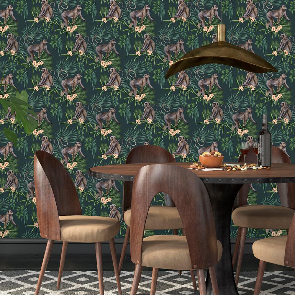 Ohpopsi Morris Wallpaper - Dark Sable-Beaumonde