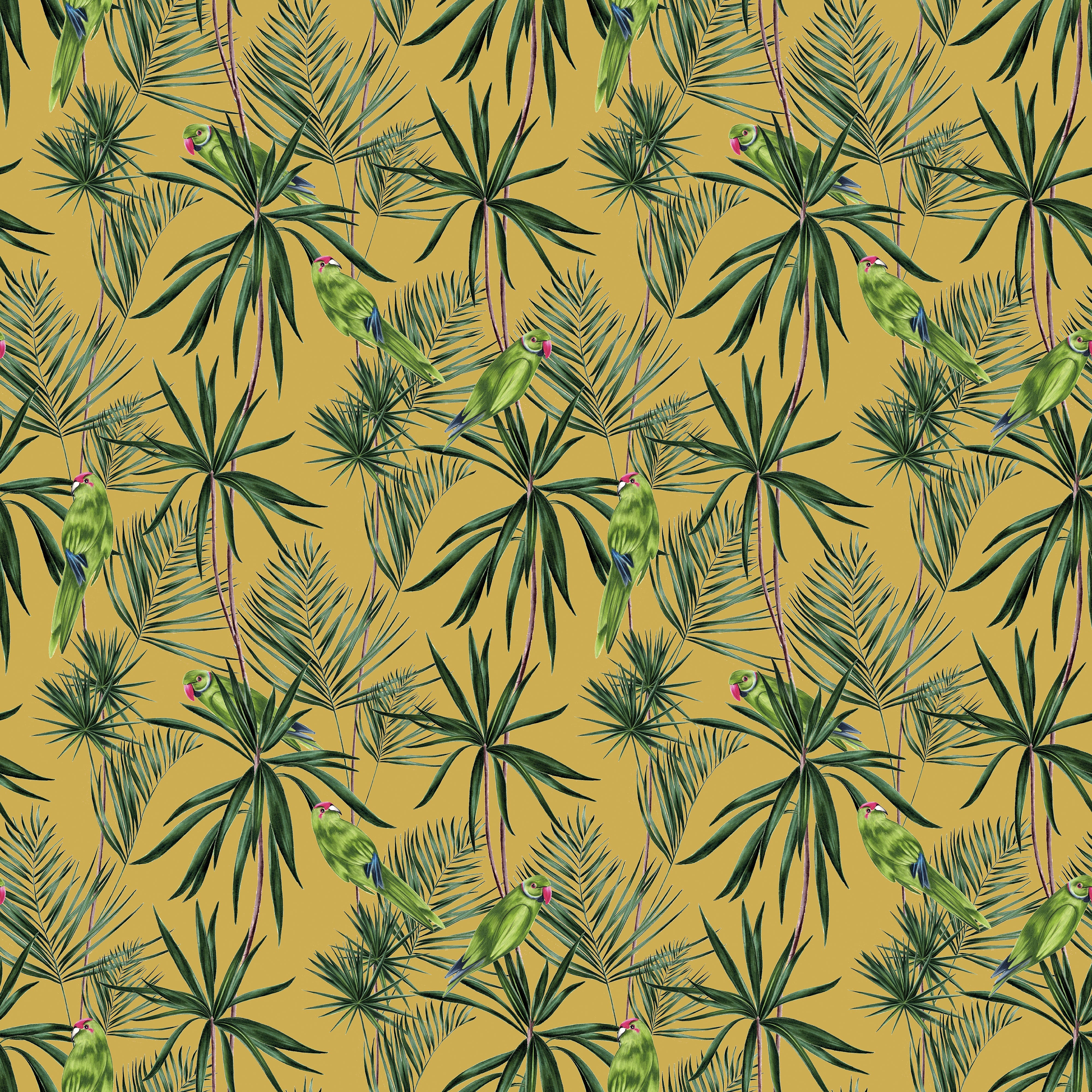 Ohpopsi Paradise Wallpaper - Mustard-Beaumonde
