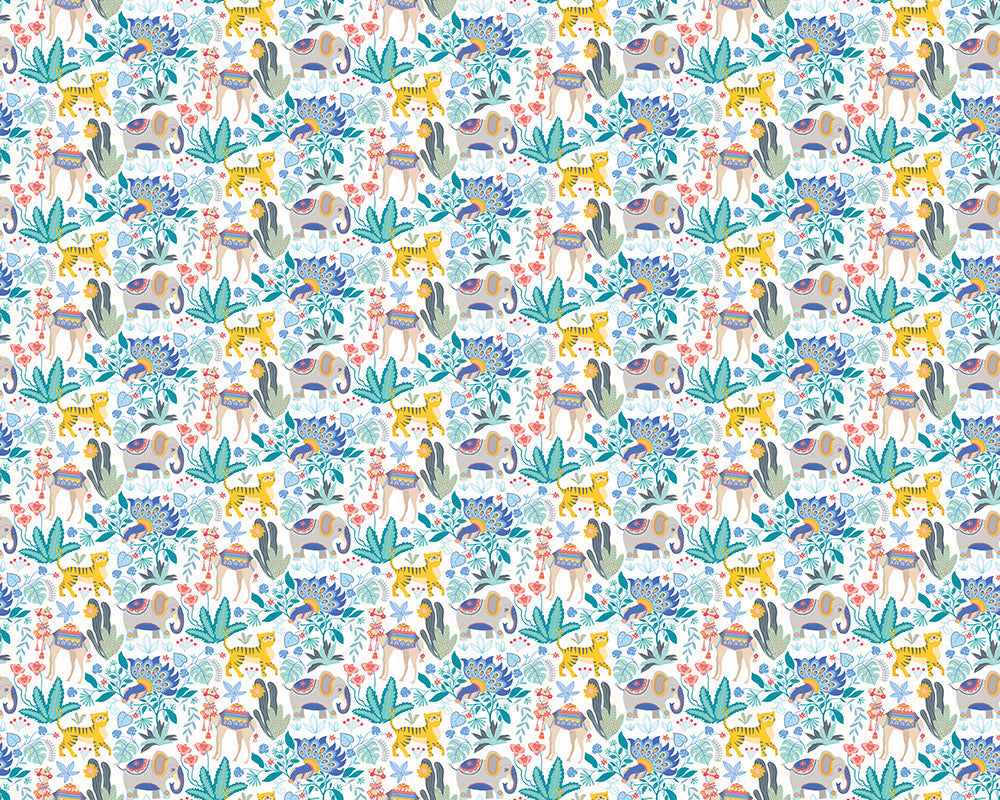 Ohpopsi Samba Safari Wallpaper - Cornflower-Beaumonde