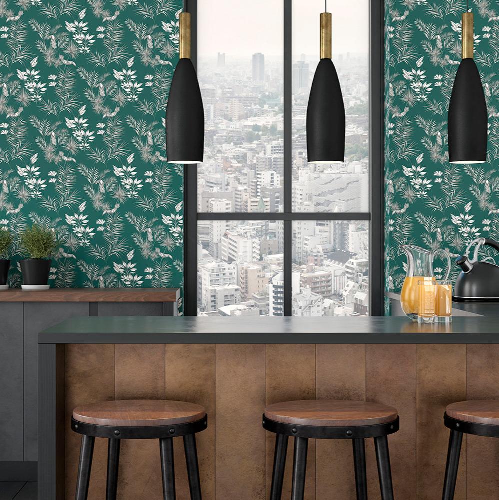 Ohpopsi Toucan Toile Wallpaper - Rainforest Green-Beaumonde