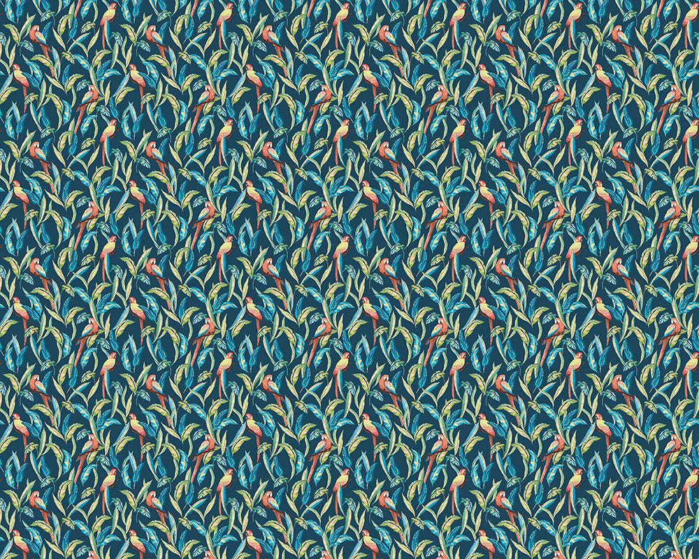 Ohpopsi Tropical Parrot Wallpaper - Indigo Multi-Beaumonde