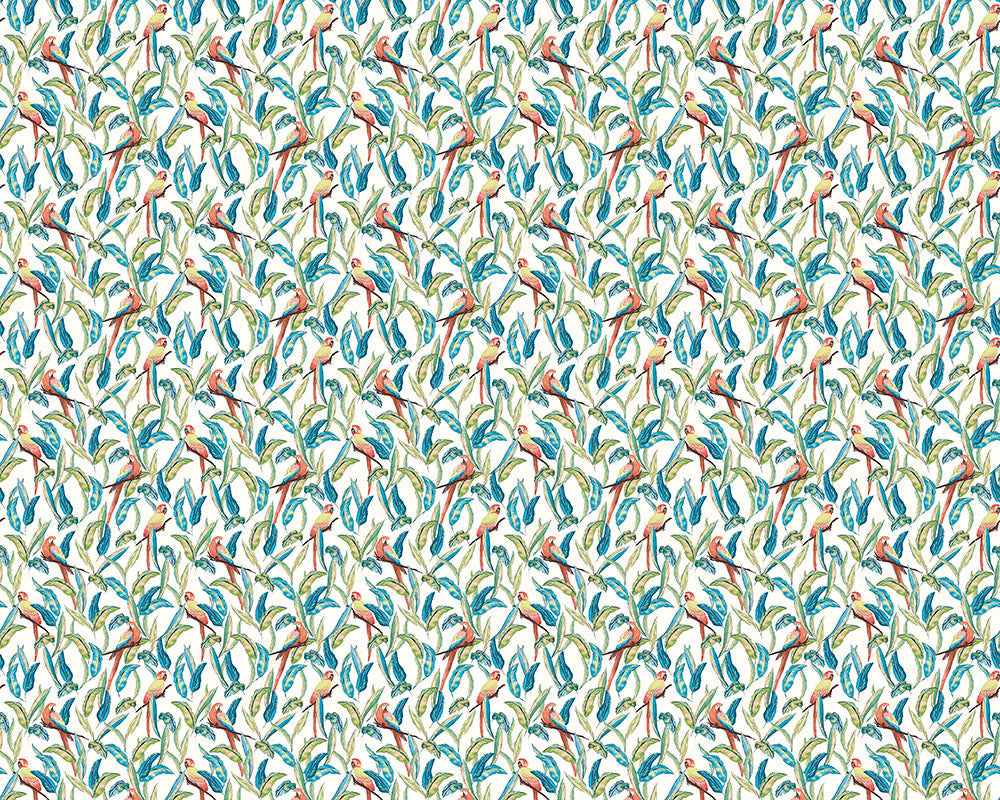 Ohpopsi Tropical Parrot Wallpaper - Wilderness White-Beaumonde