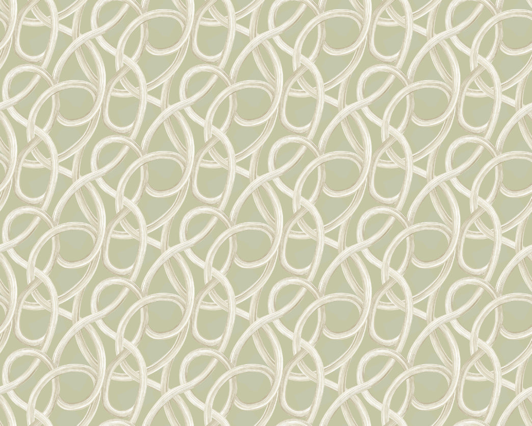 Ohpopsi Twisted Geo Wallpaper - Moss-Beaumonde