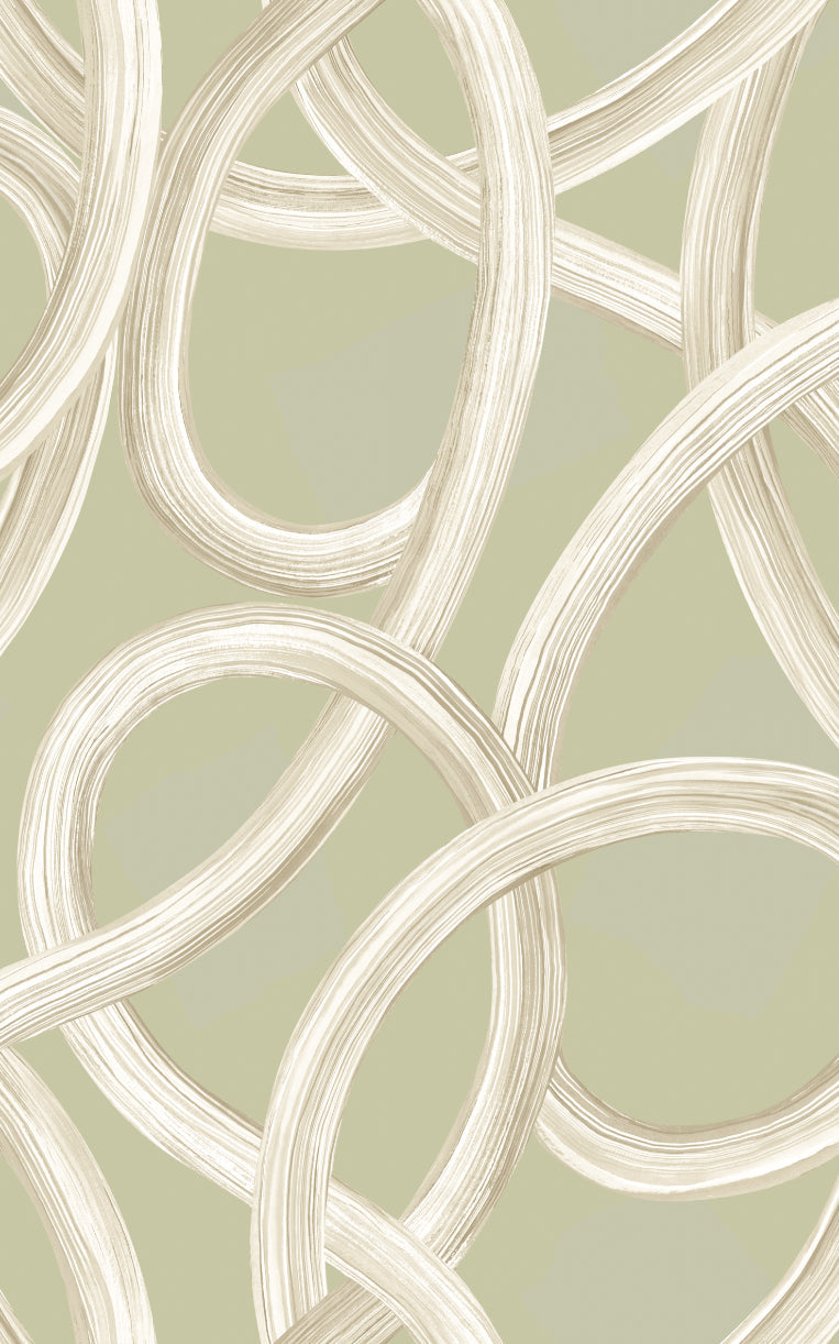 Ohpopsi Twisted Geo Wallpaper - Moss-Beaumonde