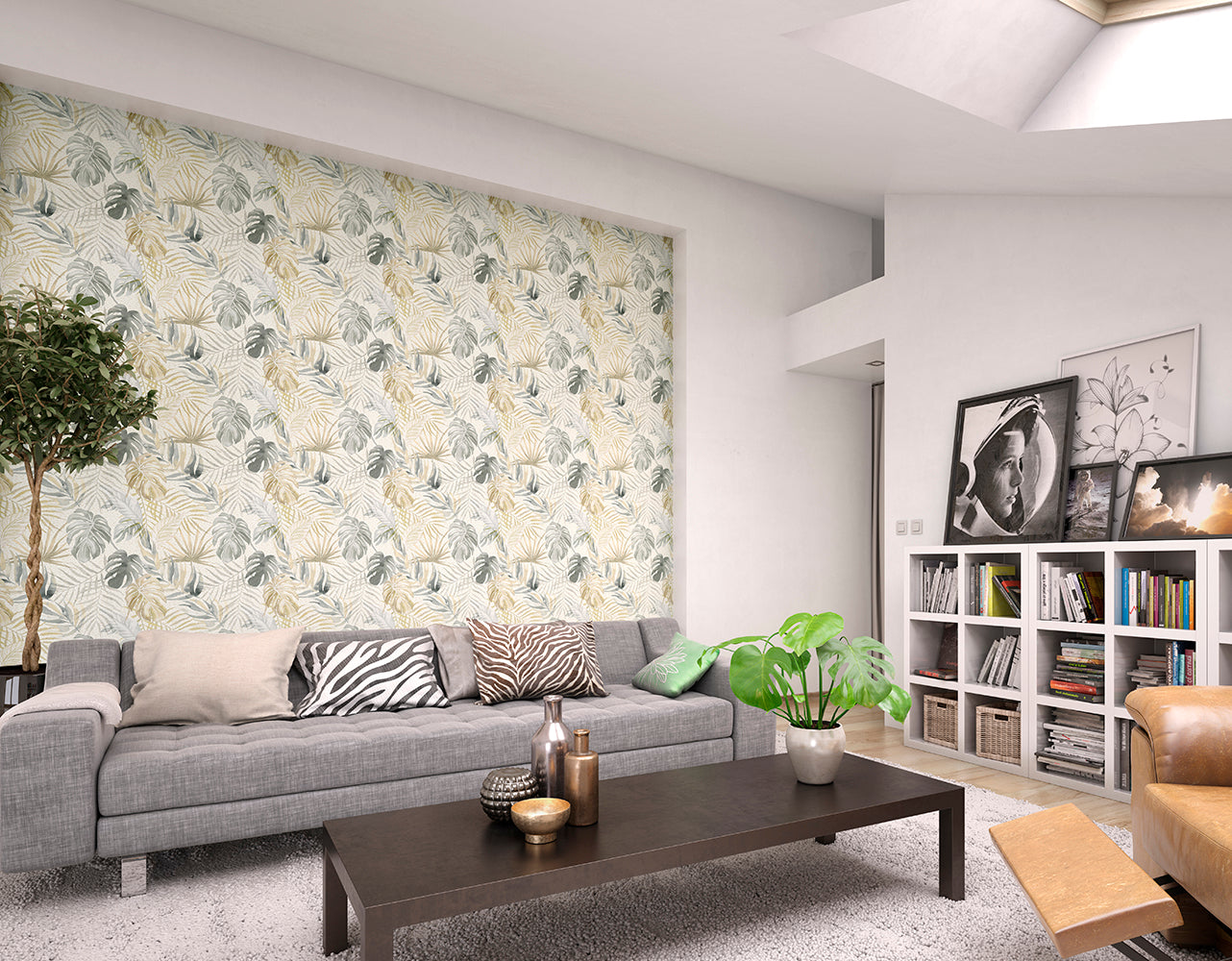 Ohpopsi Wild Tropica Wallpaper - Linen & Stone-Beaumonde