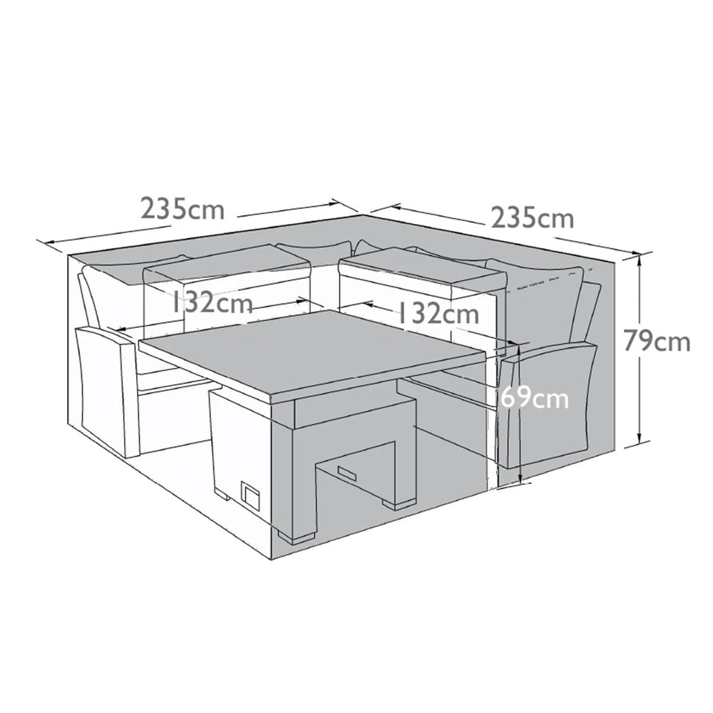 Outdoor Cover for Large Square Corner Set with Rising Table (Ascot or Harrogate Deluxe Corner)-Maze-Beaumonde