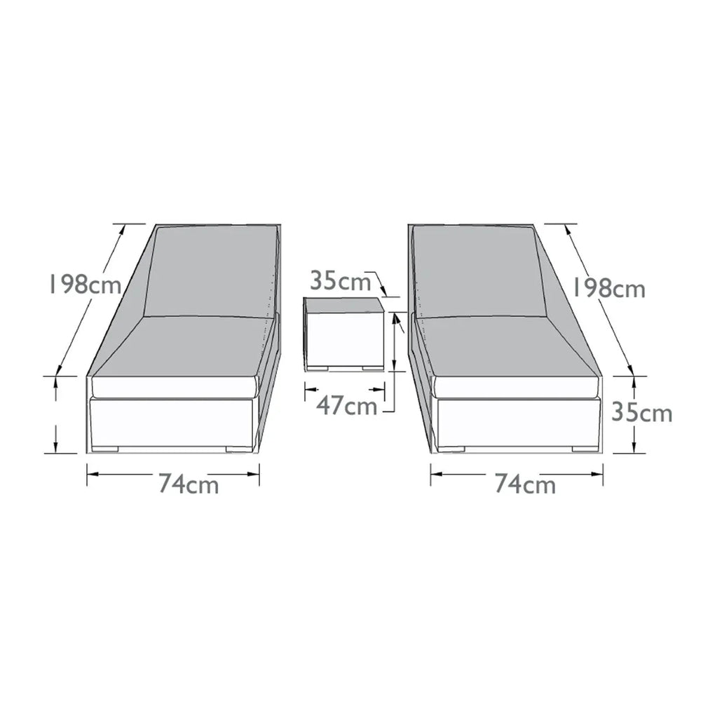 Maze Living Outdoor Cover for Sunlounger Set-Beaumonde