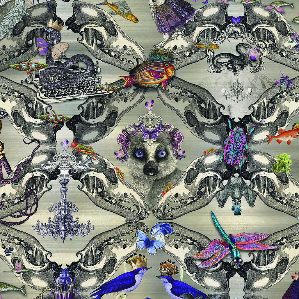 Santorus Menagerie Wallpaper In Silver-Beaumonde