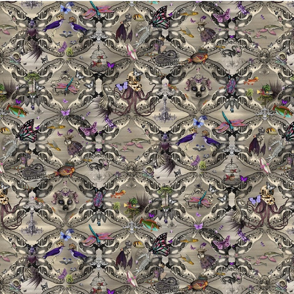 Santorus Menagerie Wallpaper In Silver-Beaumonde