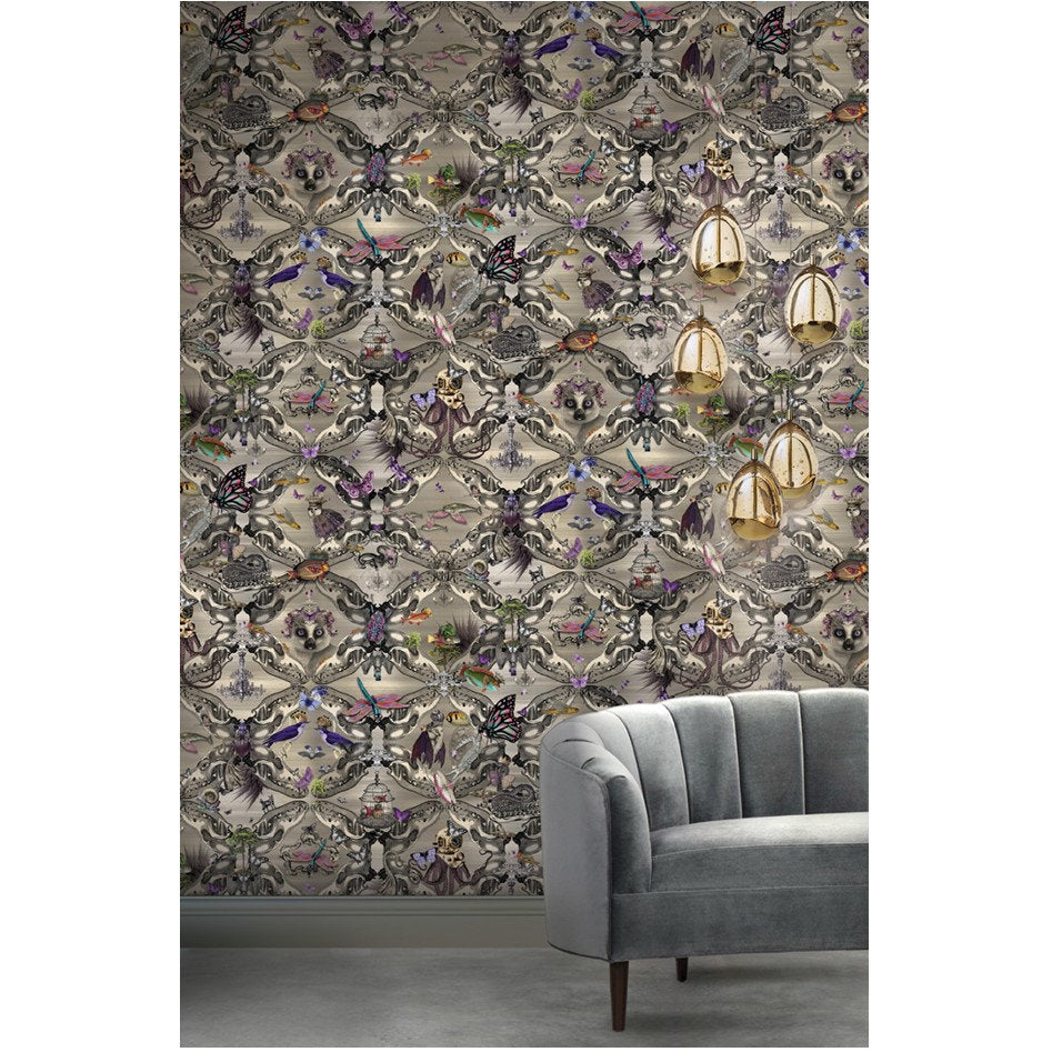 Santorus Menagerie Wallpaper In Silver-Beaumonde