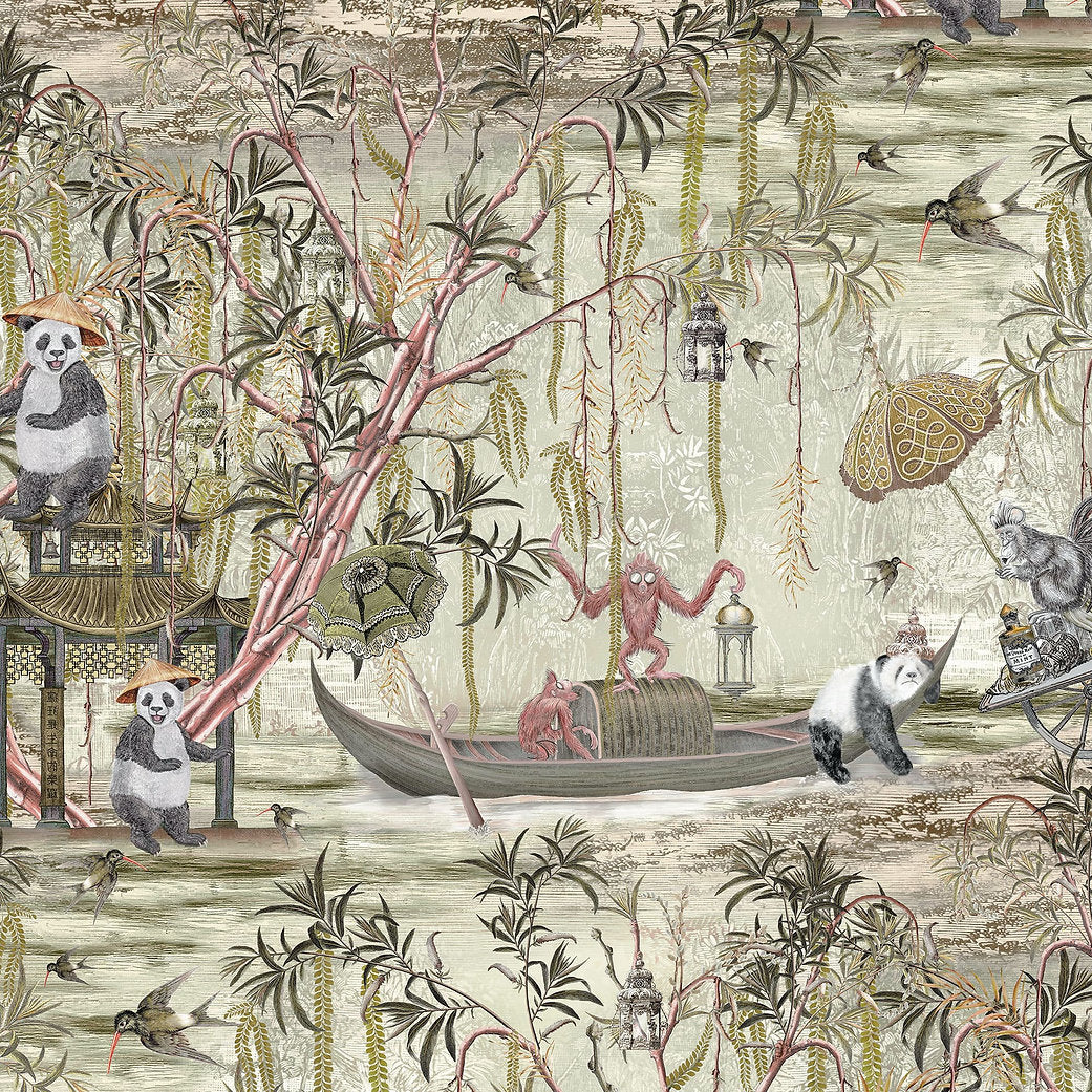 Santorus Wallpaper - Pandamonium - Golden Khaki-Santorus-Beaumonde