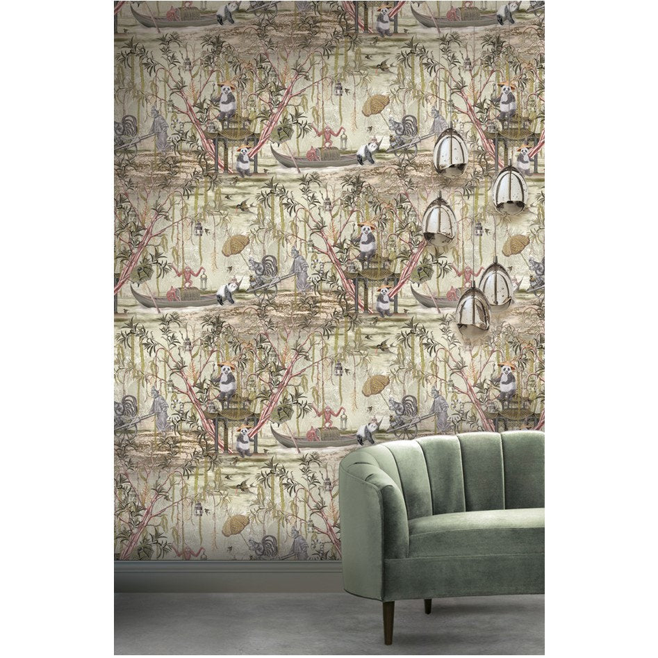 Santorus Wallpaper - Pandamonium - Golden Khaki-Santorus-Beaumonde