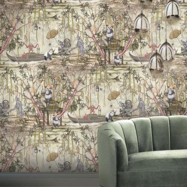 Santorus Wallpaper - Pandamonium - Golden Khaki-Santorus-Beaumonde