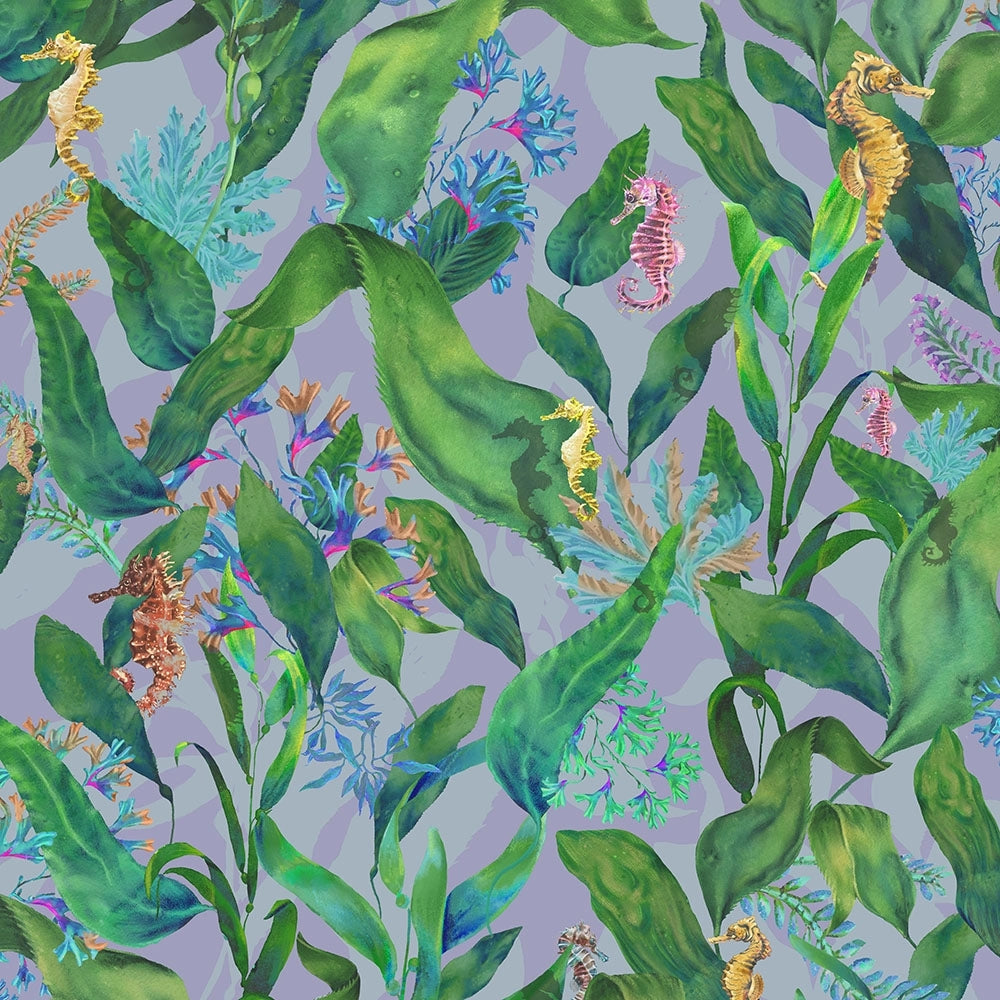 Seahorse Mangrove Spring Green Wallpaper