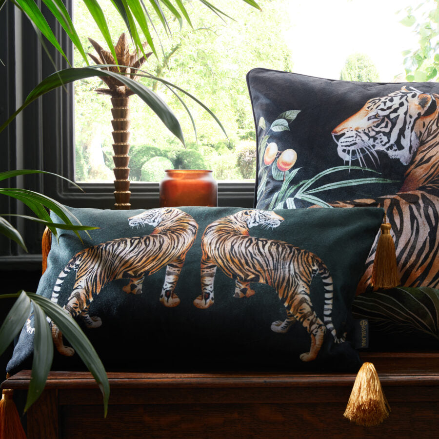 Tiger Tiger Tassel Velvet Cushion