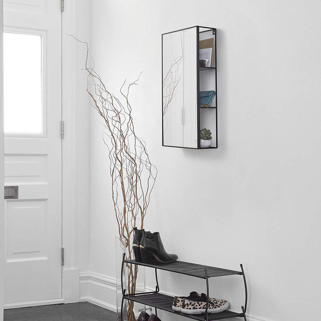 Umbra Cubiko Wall Mirror Shelf Unit-Beaumonde