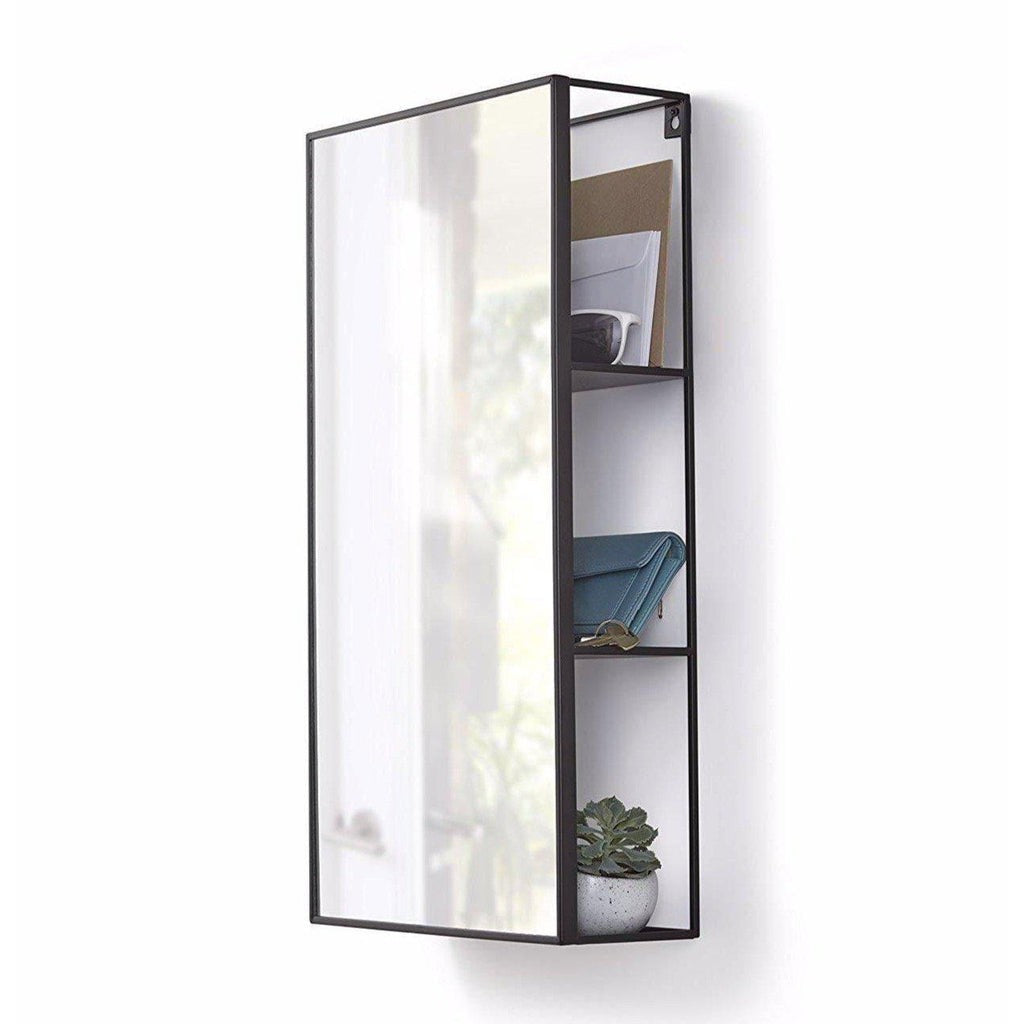 Umbra Cubiko Wall Mirror Shelf Unit-Beaumonde