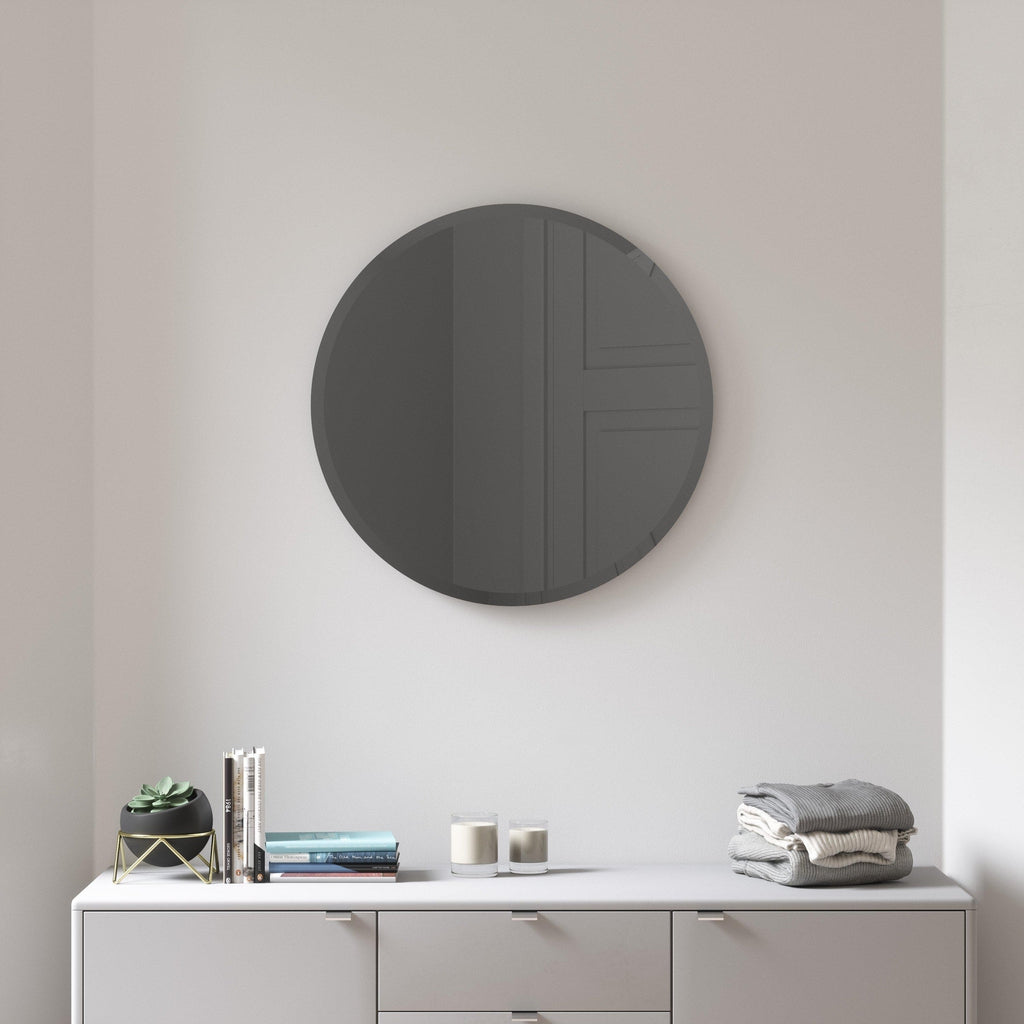 Umbra Hub Bevy Round Mirror Smoked Grey 61cm-Beaumonde