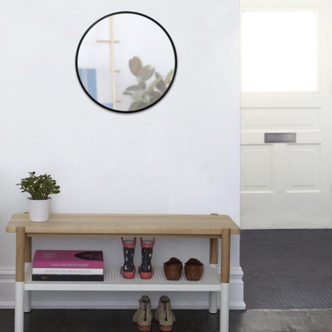 Umbra Hub Round Mirror Black 61cm-Beaumonde