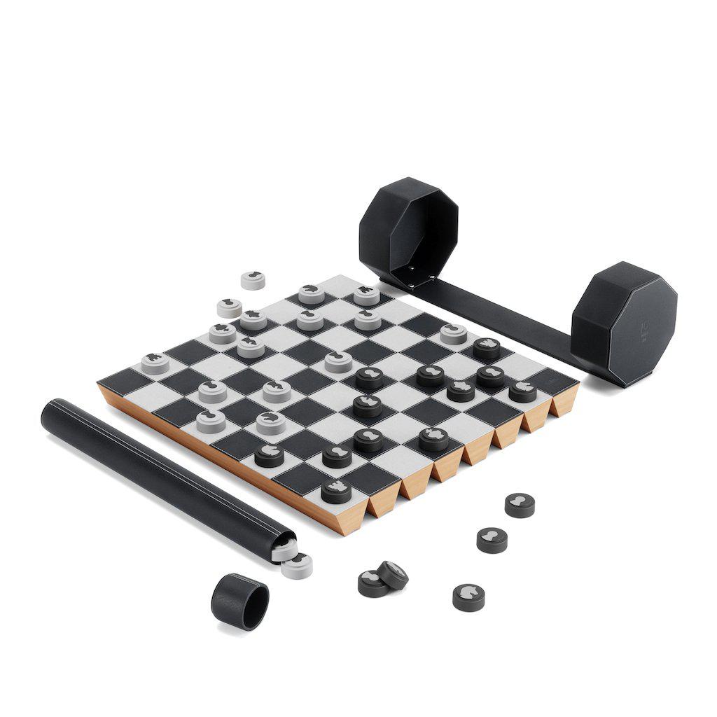 Umbra Rolz Travel Chess Set With Draughts Board Game-Beaumonde