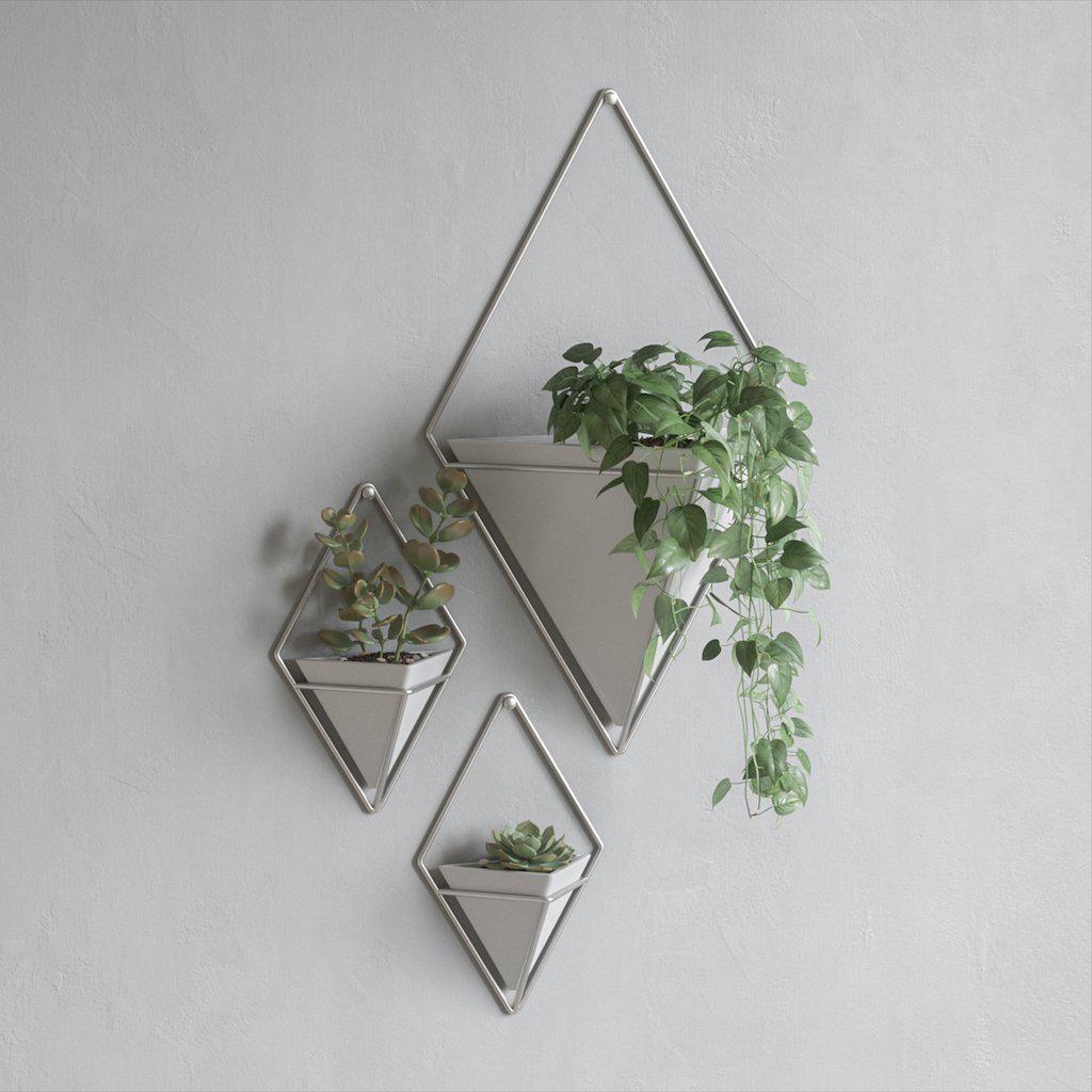 Trigg Small Wall Vessels Set of 2 White/Nickel-Beaumonde