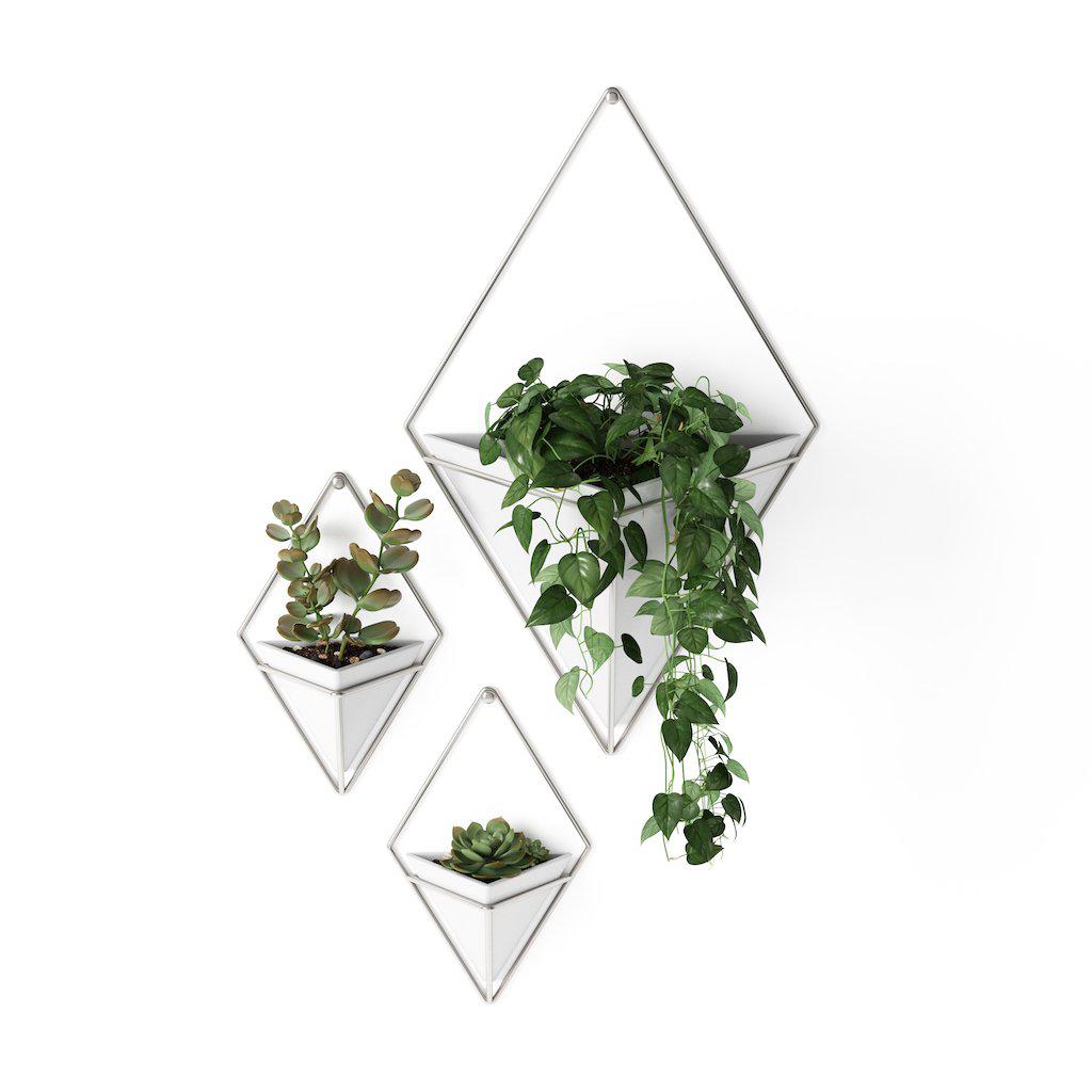 Trigg Small Wall Vessels Set of 2 White/Nickel-Beaumonde