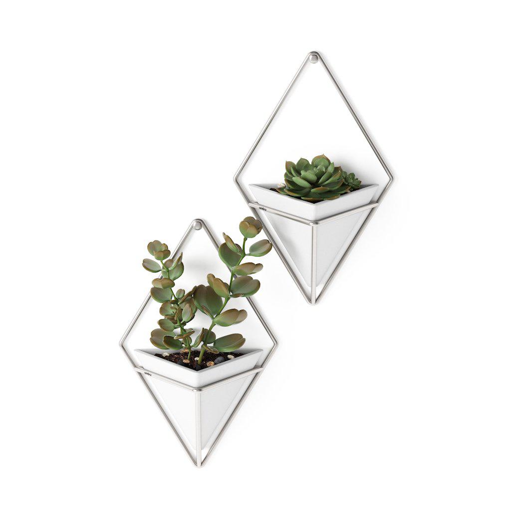 Trigg Small Wall Vessels Set of 2 White/Nickel-Beaumonde