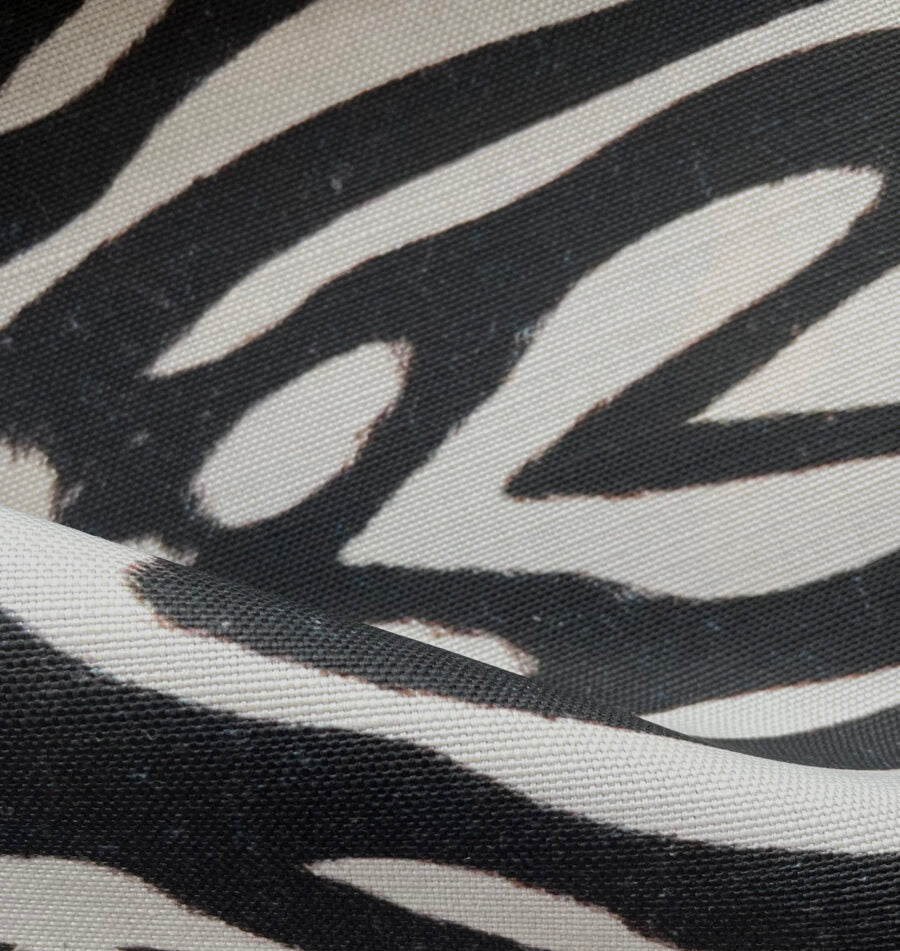 Bold Zebra Oyster Linen Fabric